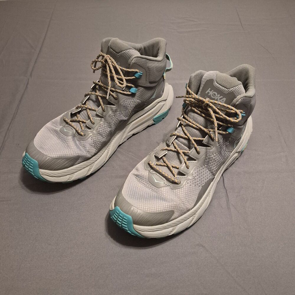 Hoka One One Trail Code GTX Men Size 13 Gray Aqua Hiking Boots 1123165FGCQ - Picture 2 of 7
